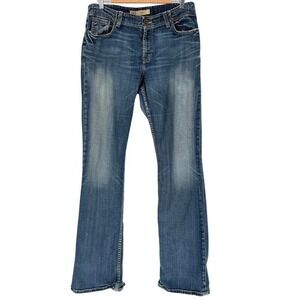 BKE Denim Wendi‎ Bootcut Jeans Blue Embroidered Size 32x35.5 BKL3502XL
